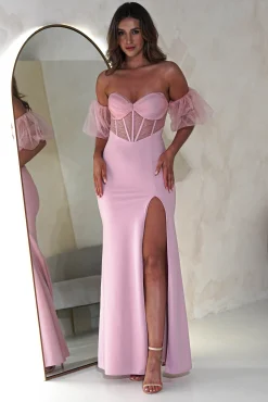 Kenna Balloon Sleeve Gown | Pink