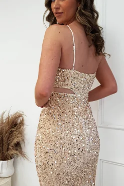 Kennedy Sequin Bodycon Gown | Gold
