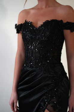Khacy Embellished Gown | Black