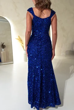 Klarie Bodycon Sequin Gown | Royal Blue