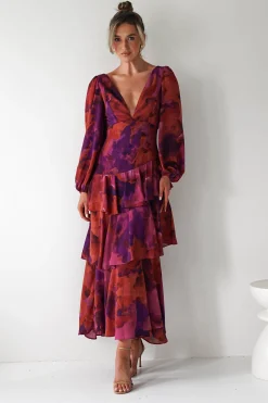 Lainey Ruffle Maxi Dress | Mixed Print