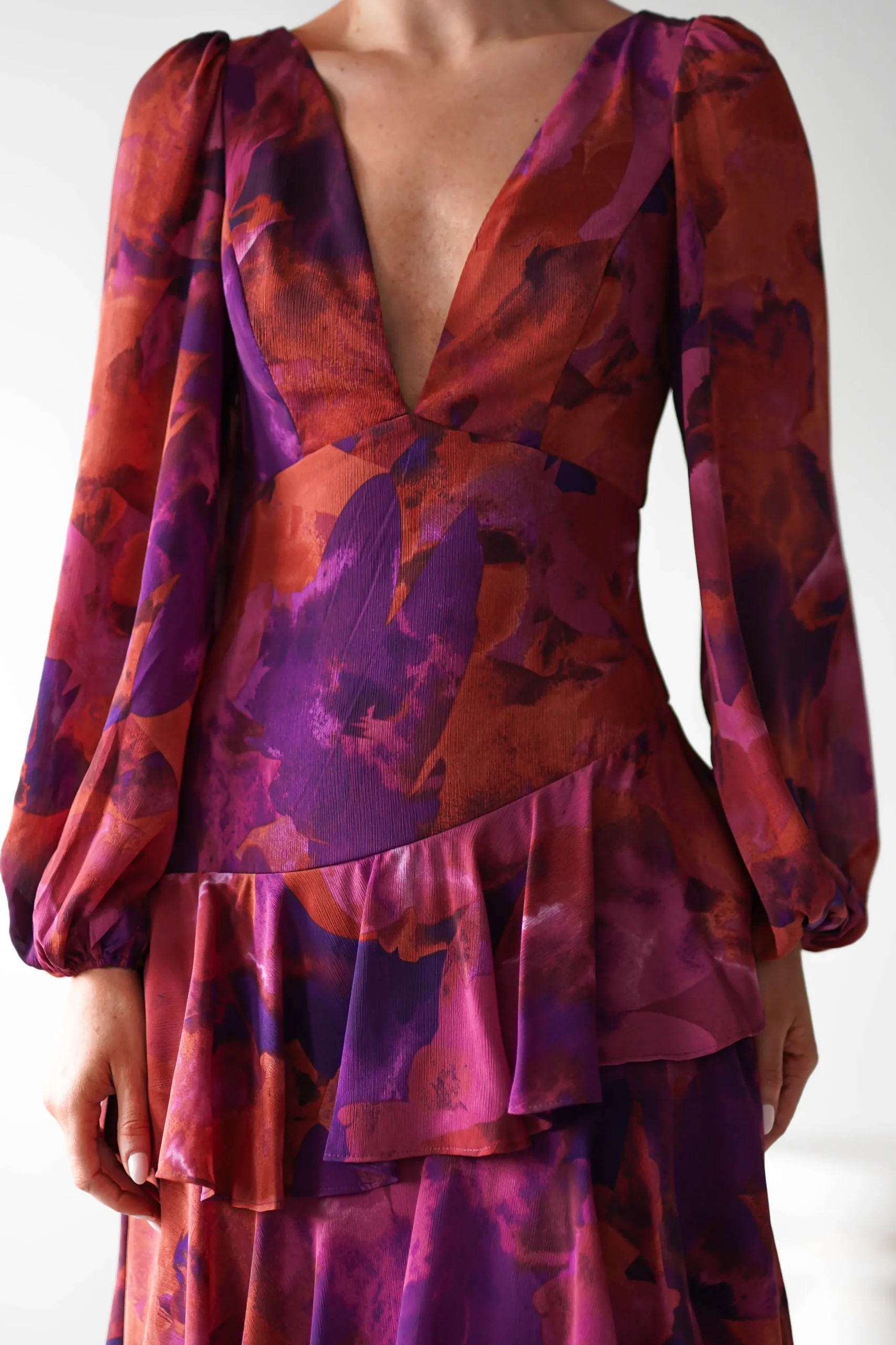 Lainey Ruffle Maxi Dress | Mixed Print