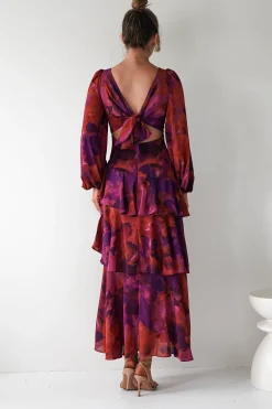 Lainey Ruffle Maxi Dress | Mixed Print