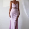 Larna Sequin Bust Bodycon Gown | Light Pink