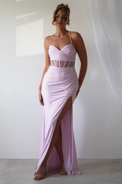 Larna Sequin Bust Bodycon Gown | Light Pink