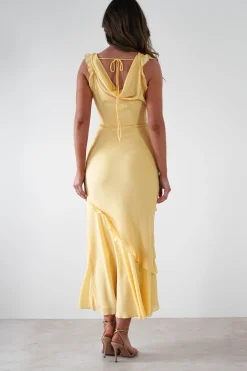 Lauretta Ruffle Chiffon Maxi Dress | Yellow