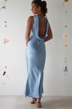Lauryn Halter Neck Maxi Dress | Light Blue