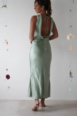 Lauryn Halter Neck Maxi Dress | Sage