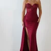 Lavelle Glitter Bodycon Gown | Burgundy