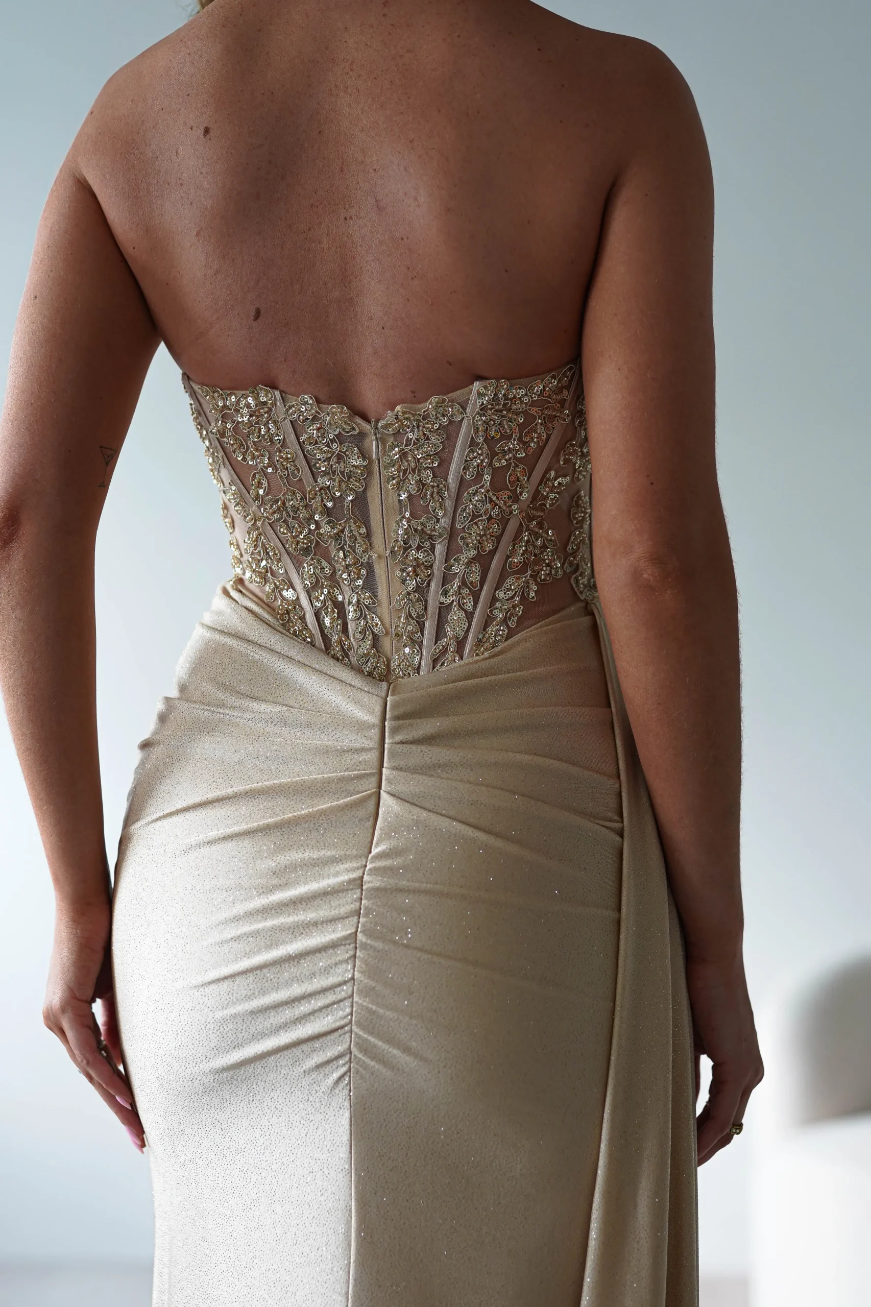 Lavelle Glitter Bodycon Gown | Gold