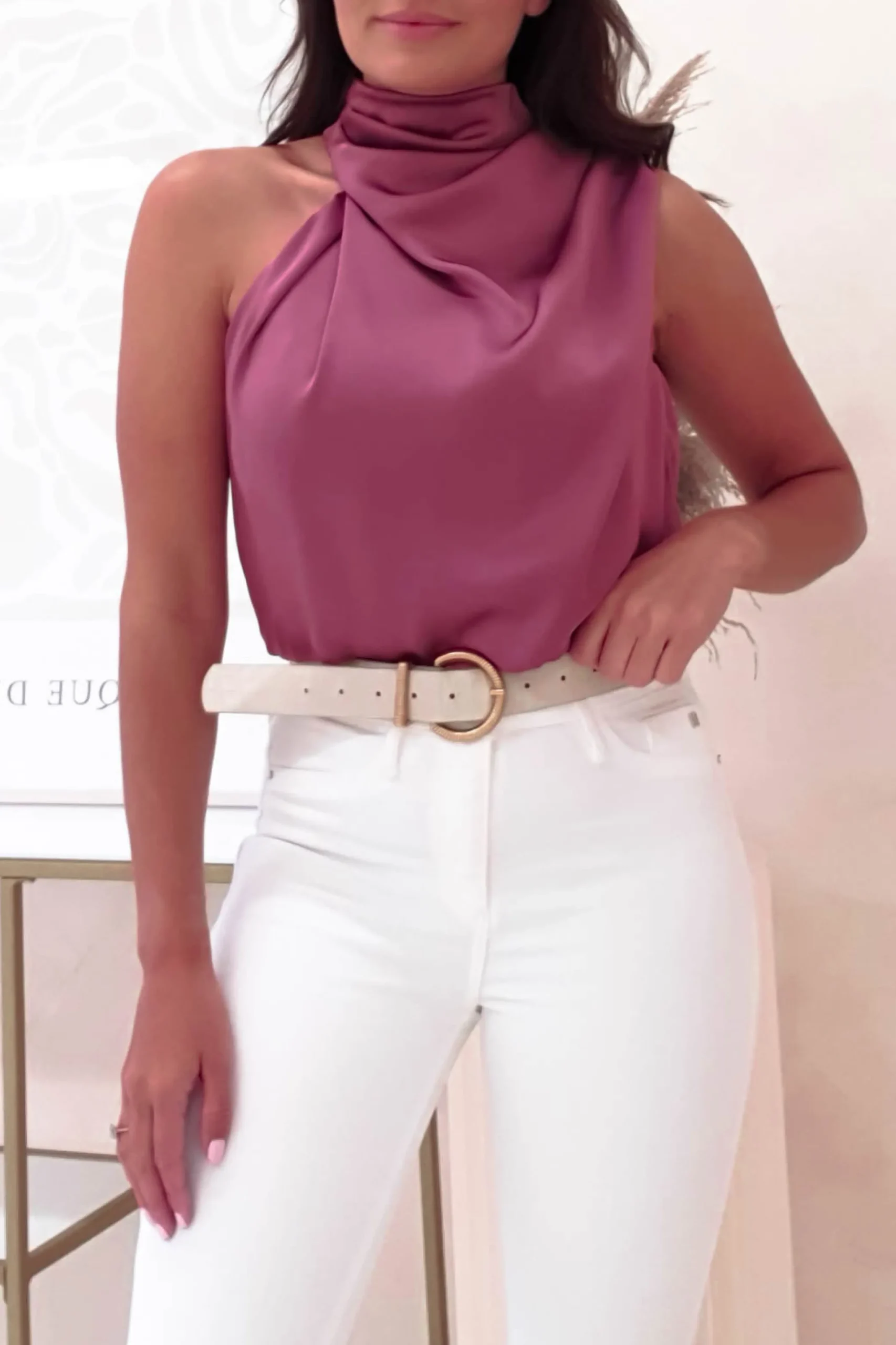 Layla Soft Satin Crop Top | Plum