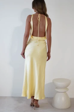 Leah Cowl Neckline Maxi Dress | Yellow