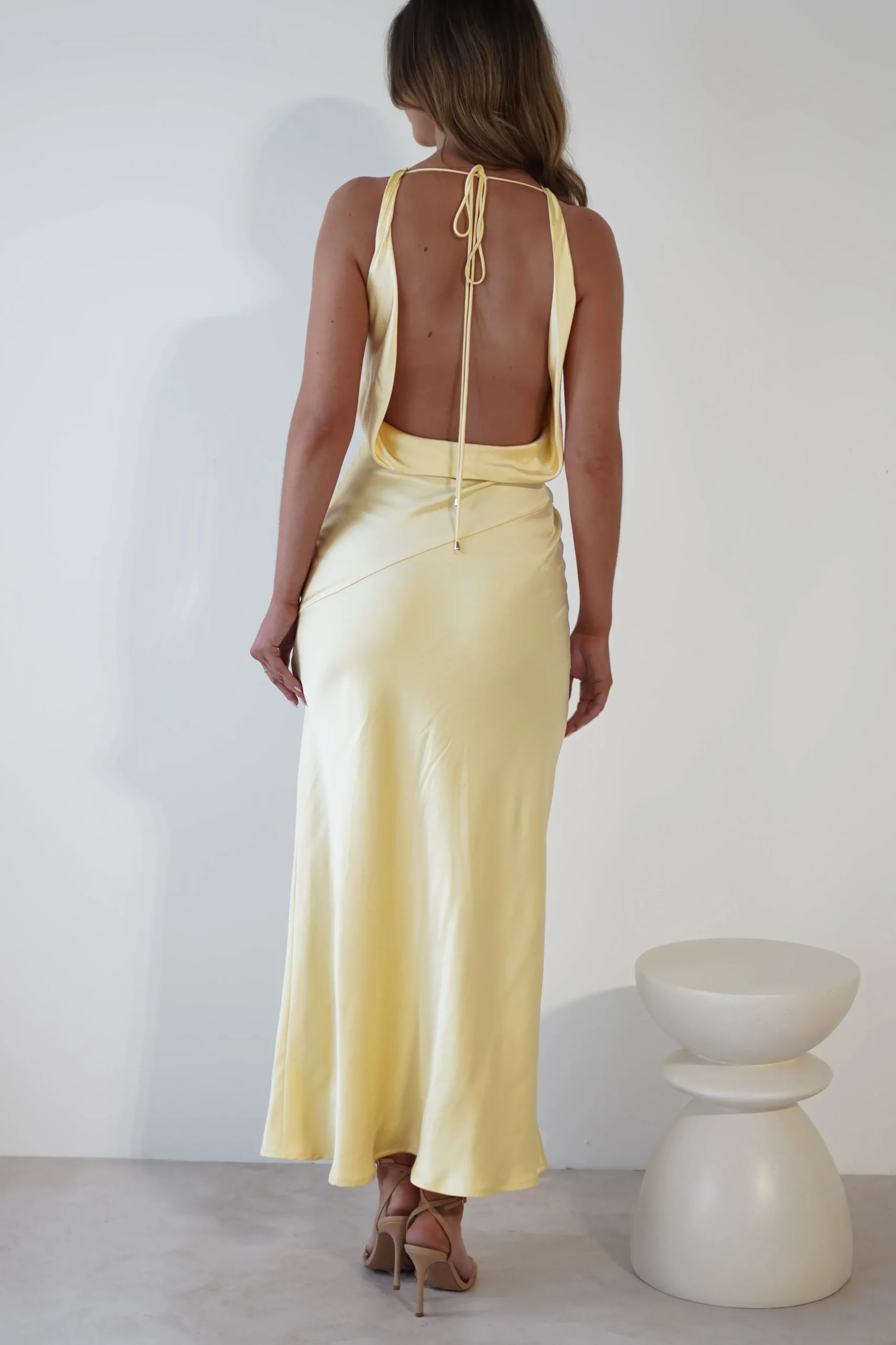 Leah Cowl Neckline Maxi Dress | Yellow