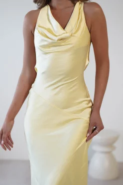 Leah Cowl Neckline Maxi Dress | Yellow