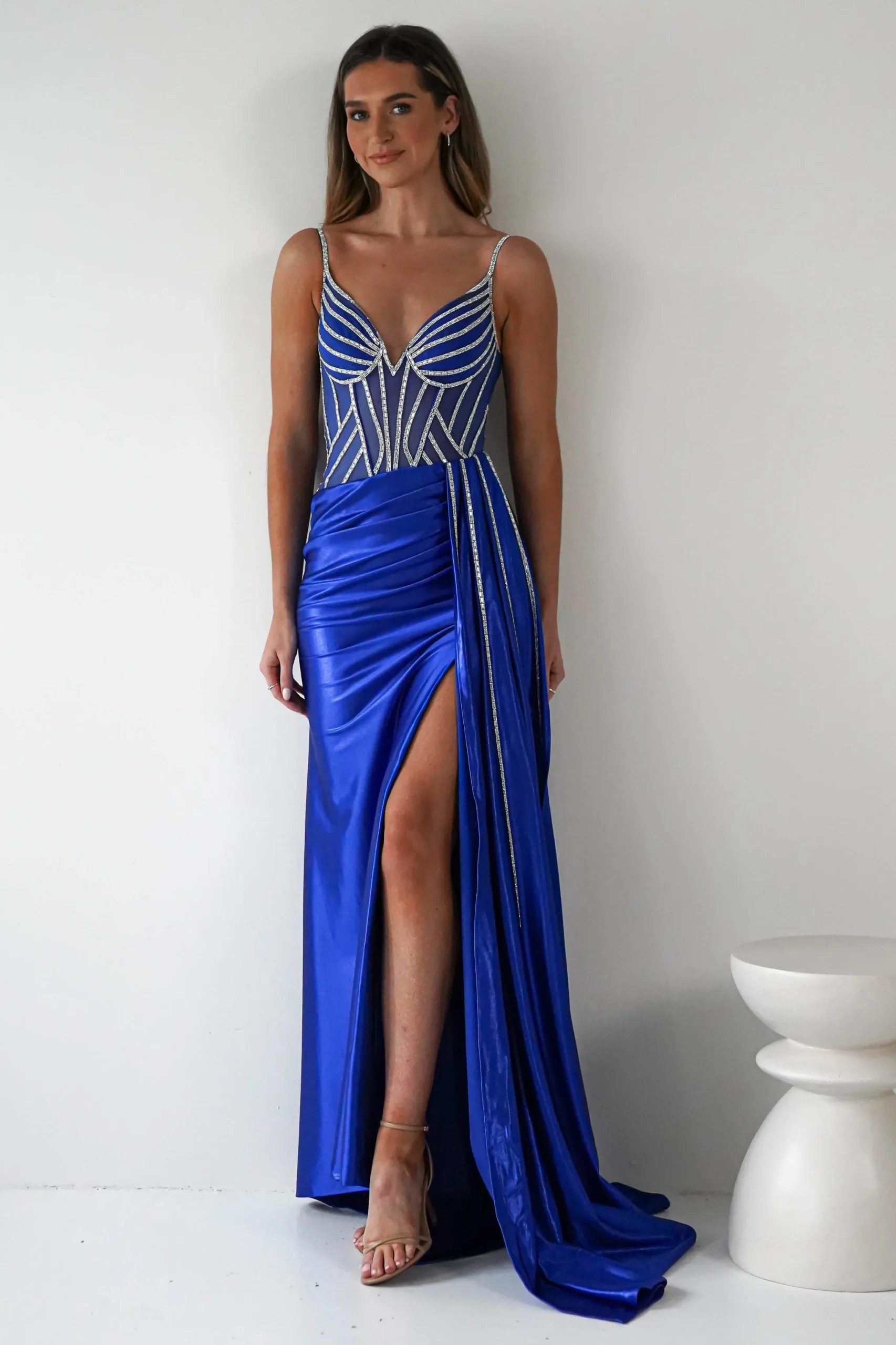 Leonardo Diamante Bodycon Gown | Royal Blue