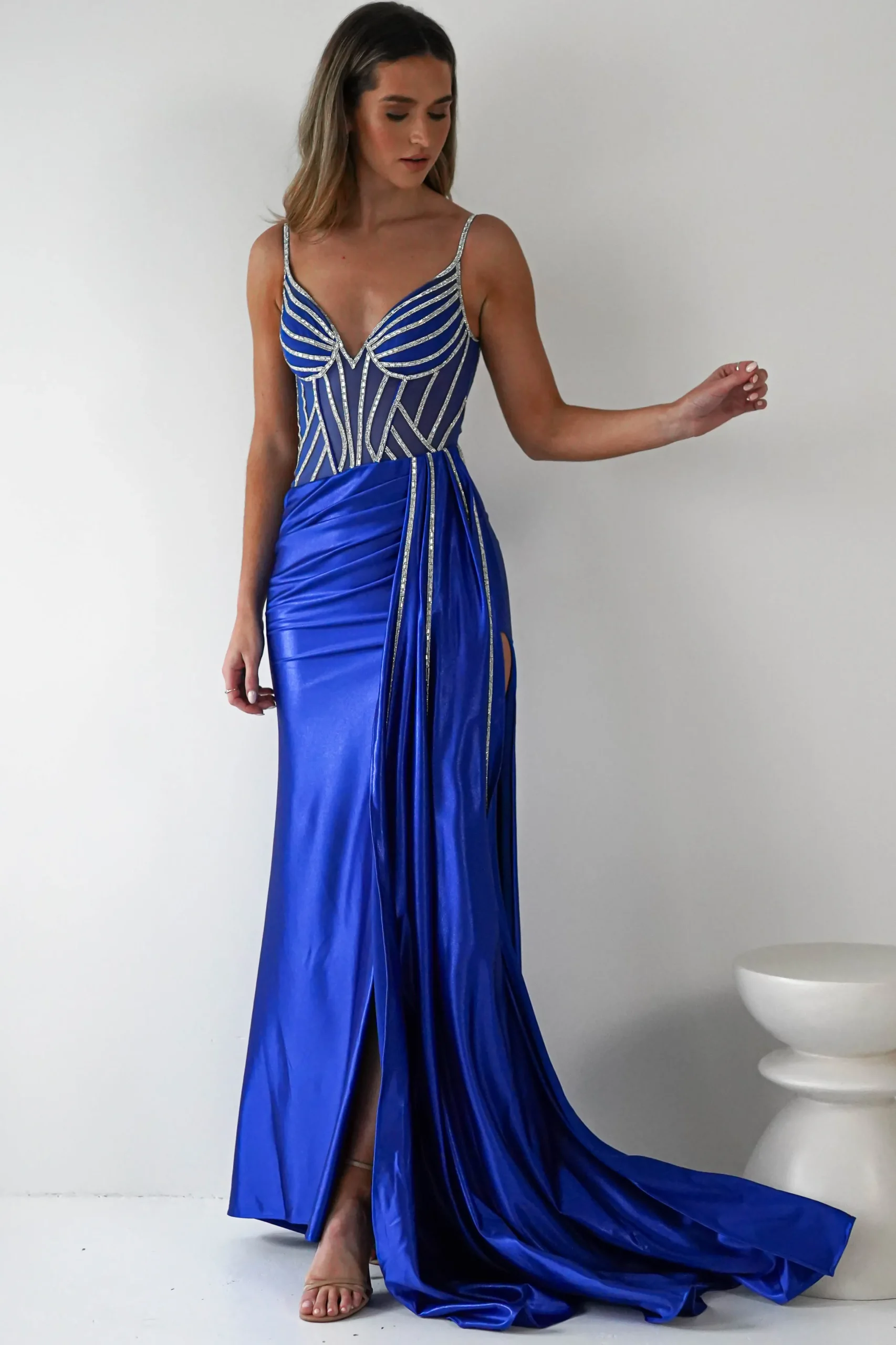 Leonardo Diamante Bodycon Gown | Royal Blue