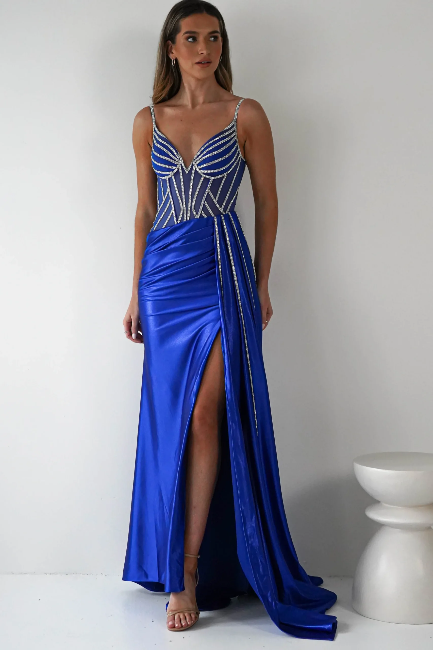 Leonardo Diamante Bodycon Gown | Royal Blue