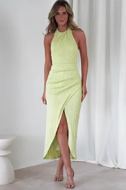 Louisa Ribbed Midaxi Dress | Lime