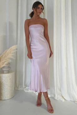 Lucia Soft Satin Slip Midi Dress | Pastel Pink