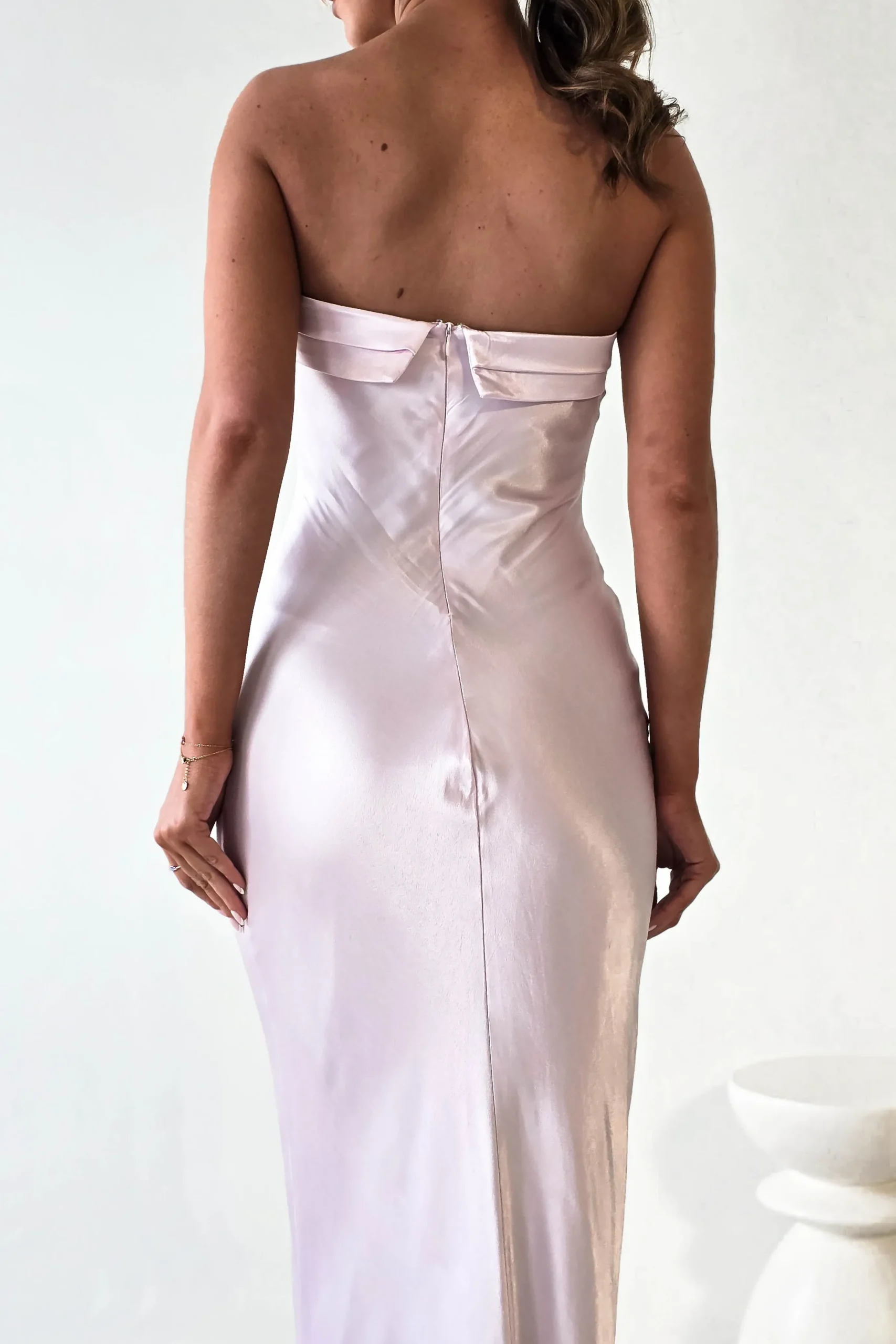 Lucia Soft Satin Slip Midi Dress | Pastel Pink