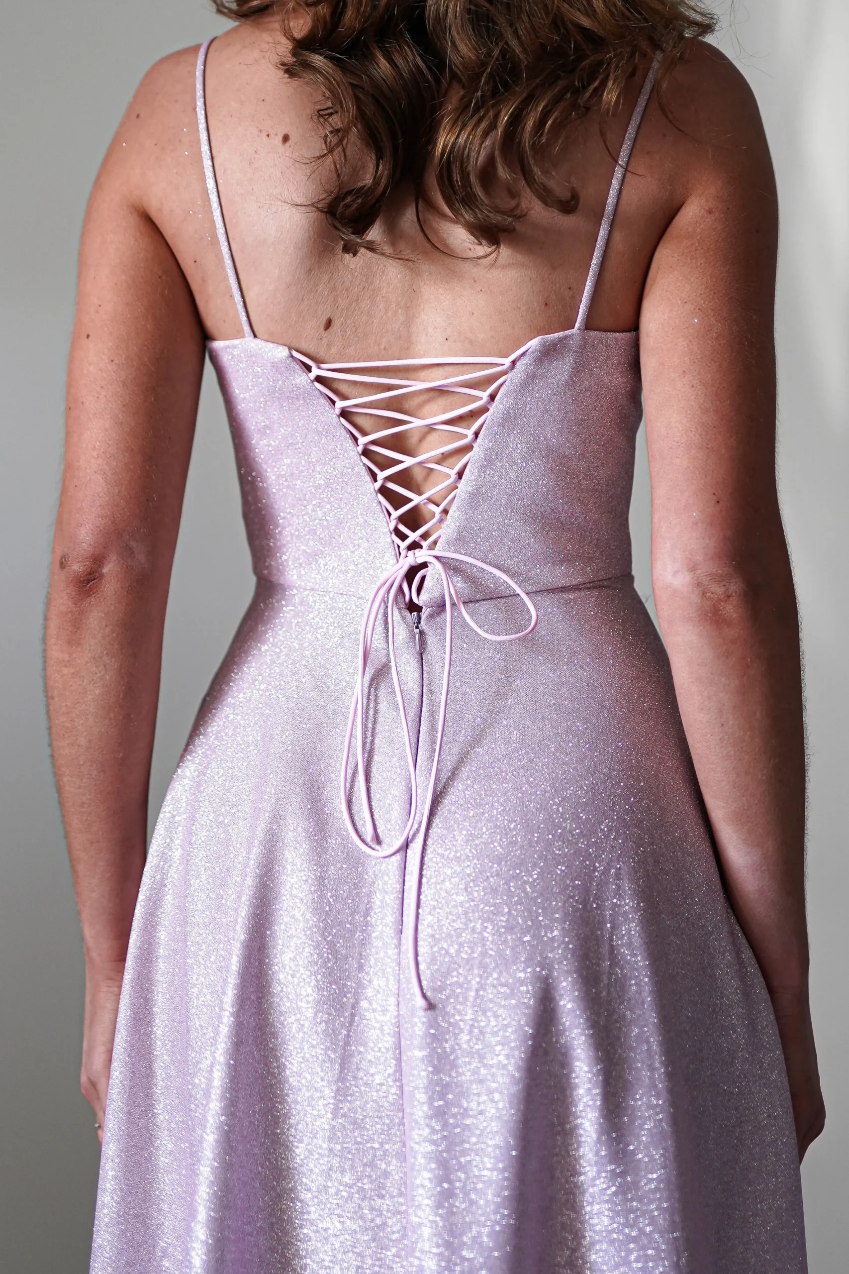 Luna Glitter Corset Aline Gown | Pink