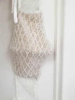 Luxury Embroidered Bridal Face Mask | Ivory