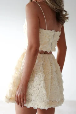 Lydia Floral-Appliqué Top & Skirt Set | Butter