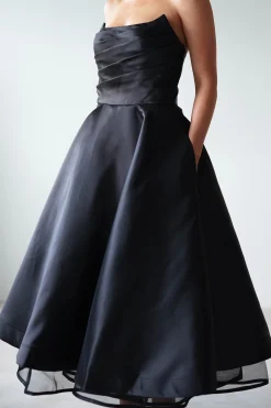 Madison A-Line Midi Dress | Black