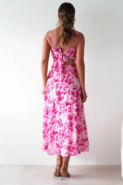 Maisie Floral Skater Maxi Dress | Pink