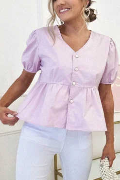 Minnie Bow Detail Blouse | Lilac