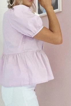 Minnie Bow Detail Blouse | Lilac