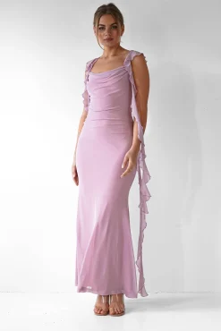 Miranda Ruffle Midaxi Dress | Mauve