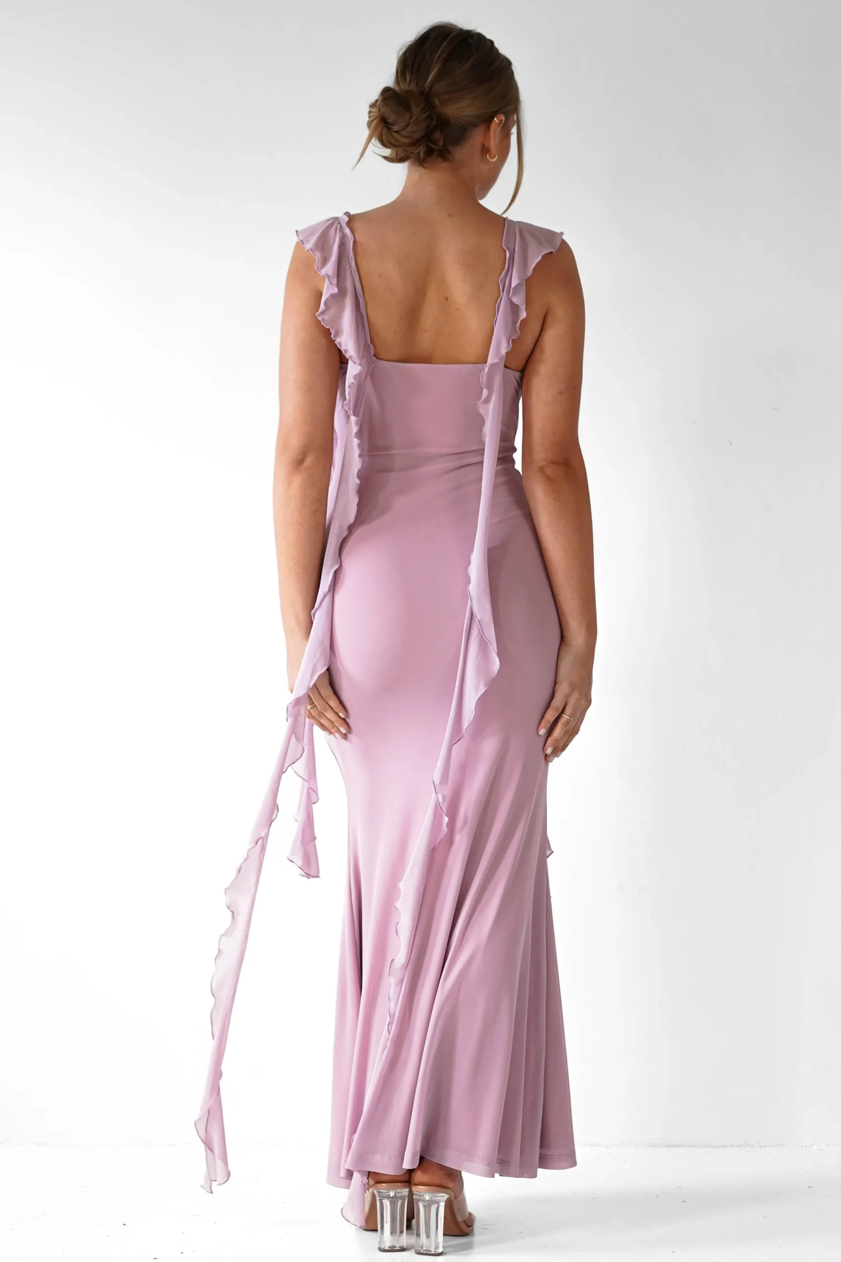Miranda Ruffle Midaxi Dress | Mauve
