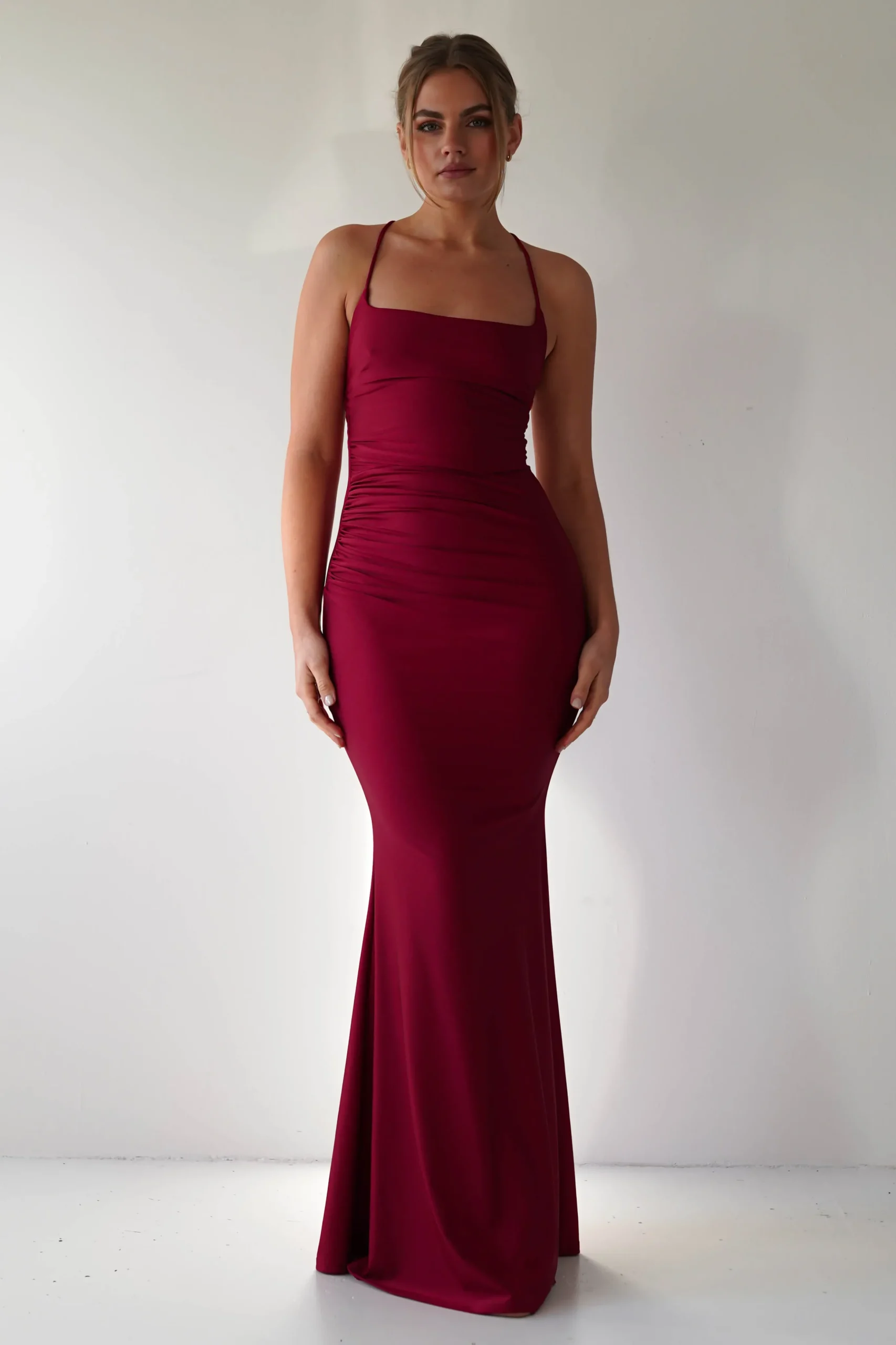 Monette Bodycon Maxi Gown | Burgundy