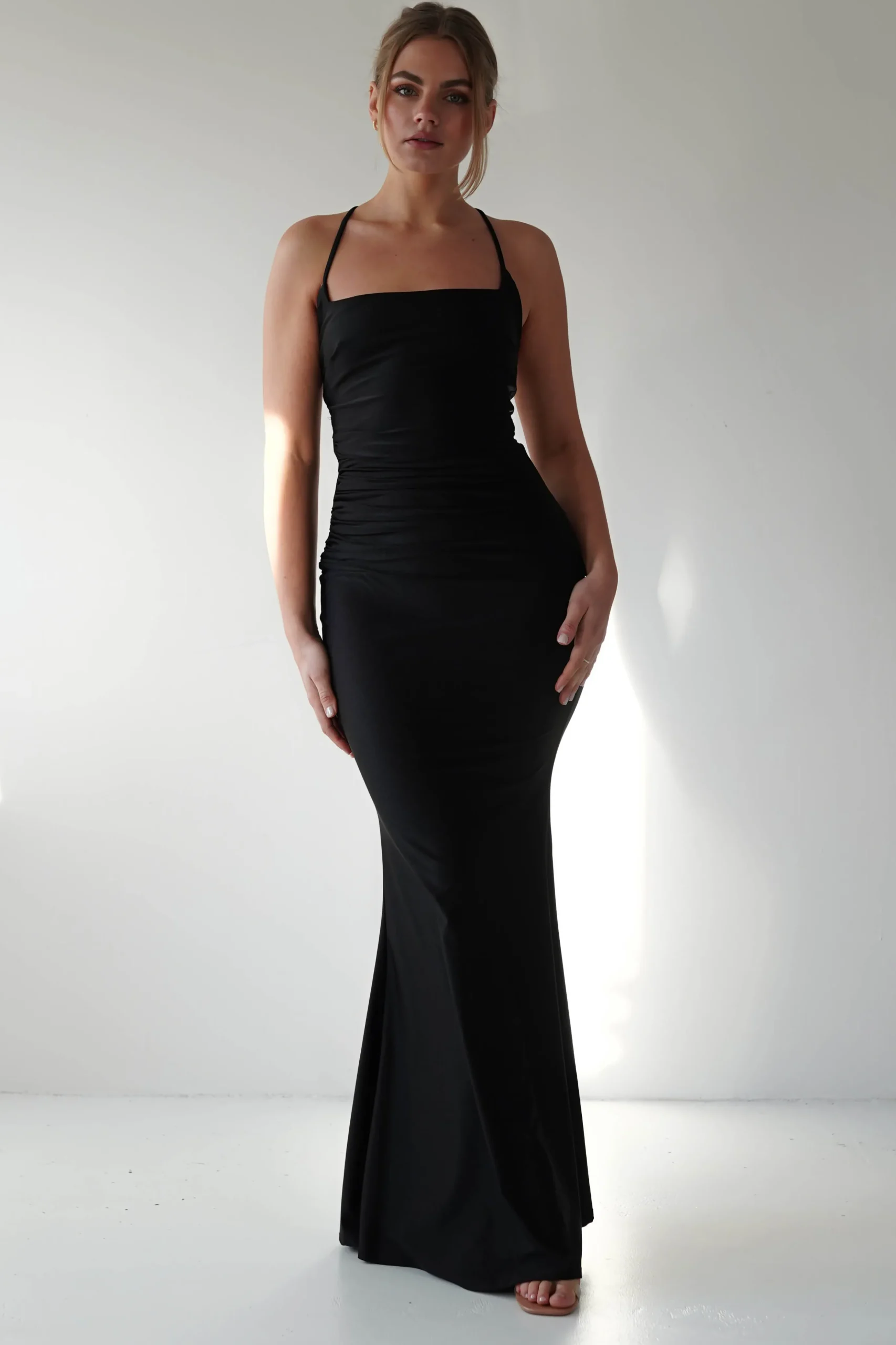 Monette Bodycon Maxi Gown | Black