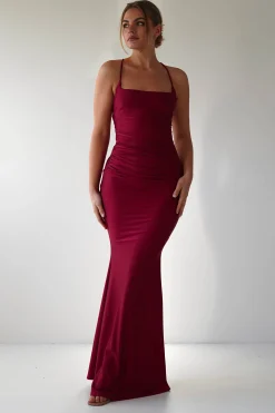 Monette Bodycon Maxi Gown | Burgundy