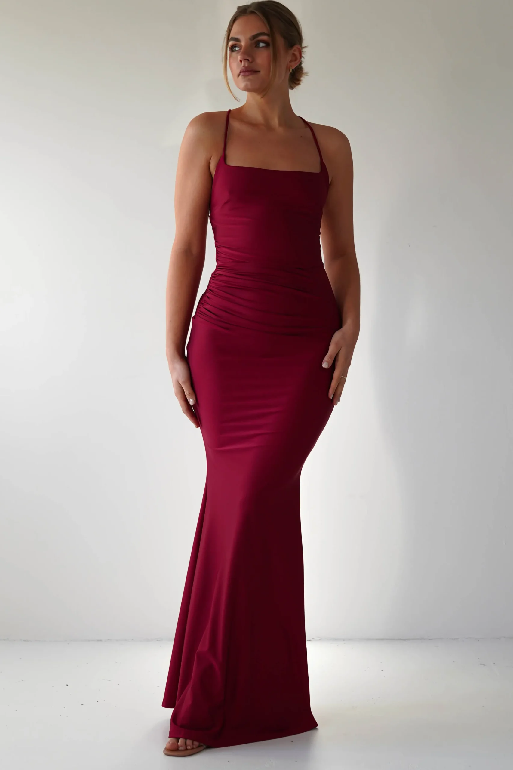 Monette Bodycon Maxi Gown | Burgundy