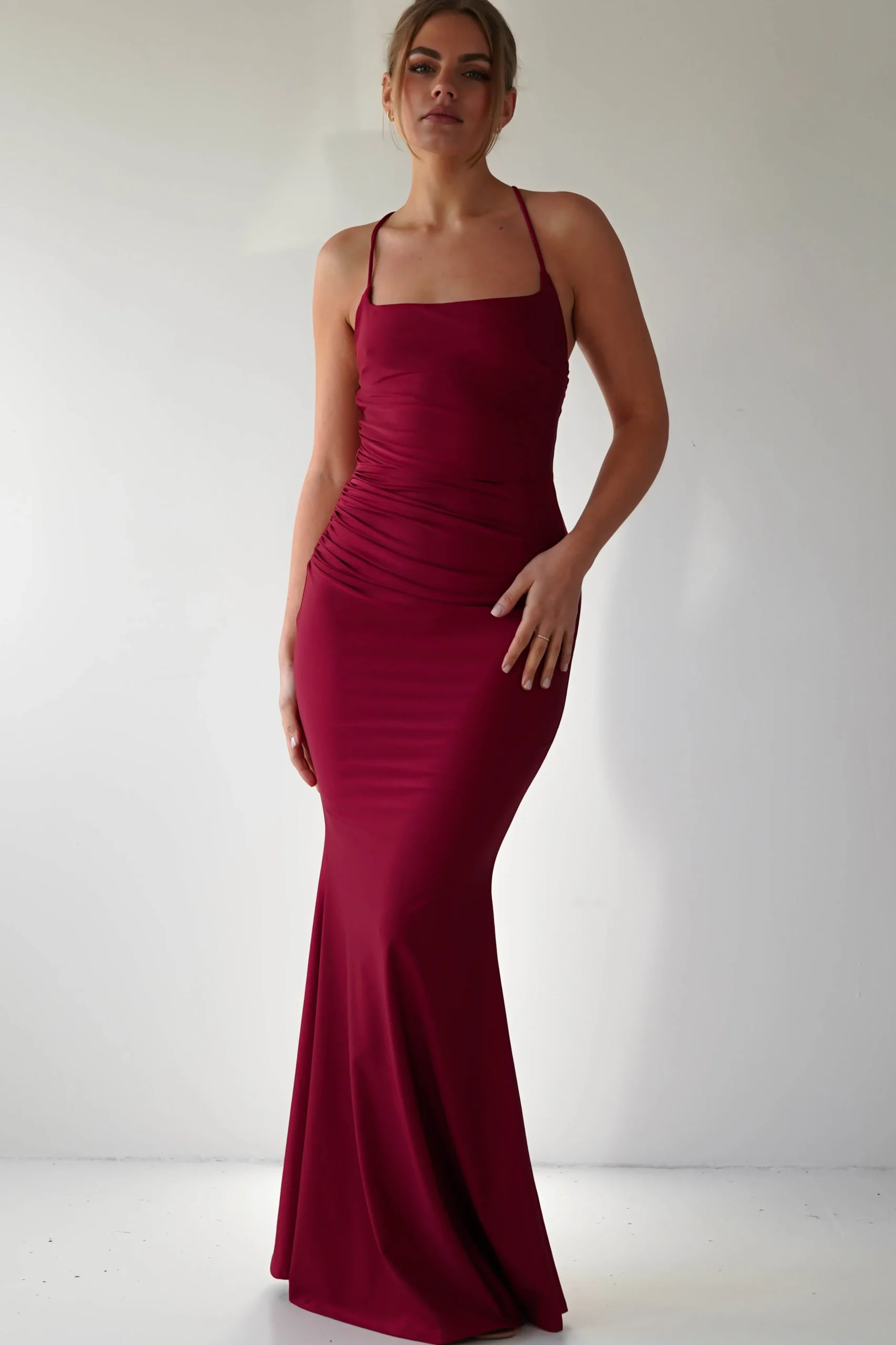 Monette Bodycon Maxi Gown | Burgundy