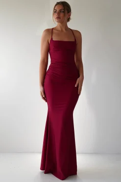 Monette Bodycon Maxi Gown | Burgundy