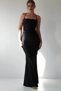 Monette Bodycon Maxi Gown | Black
