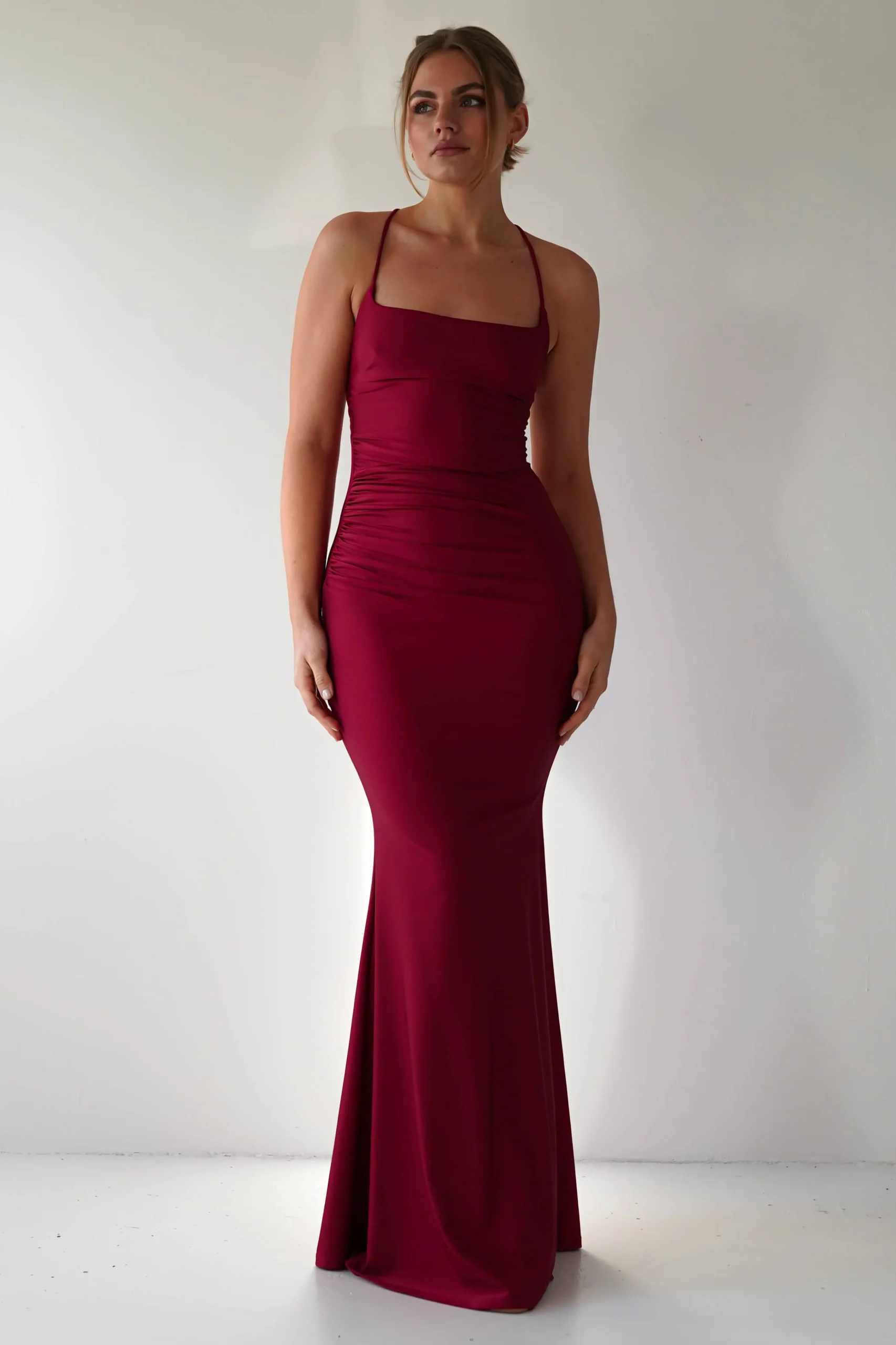 Monette Bodycon Maxi Gown | Burgundy
