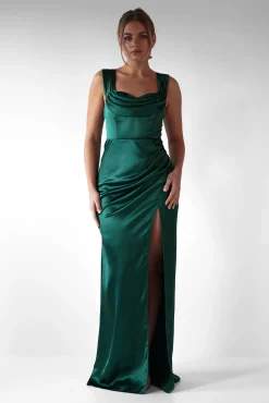 Monica Off The Shoulder Gown | Emerald Green