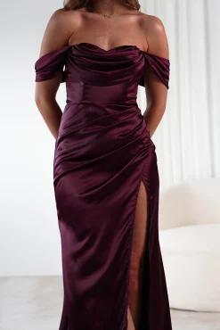 Monica Off The Shoulder Gown | Wine