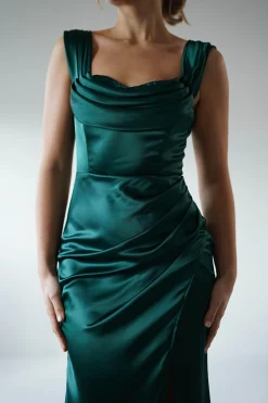 Monica Off The Shoulder Gown | Emerald Green