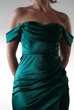 Monica Off The Shoulder Gown | Emerald Green