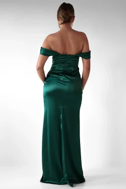 Monica Off The Shoulder Gown | Emerald Green
