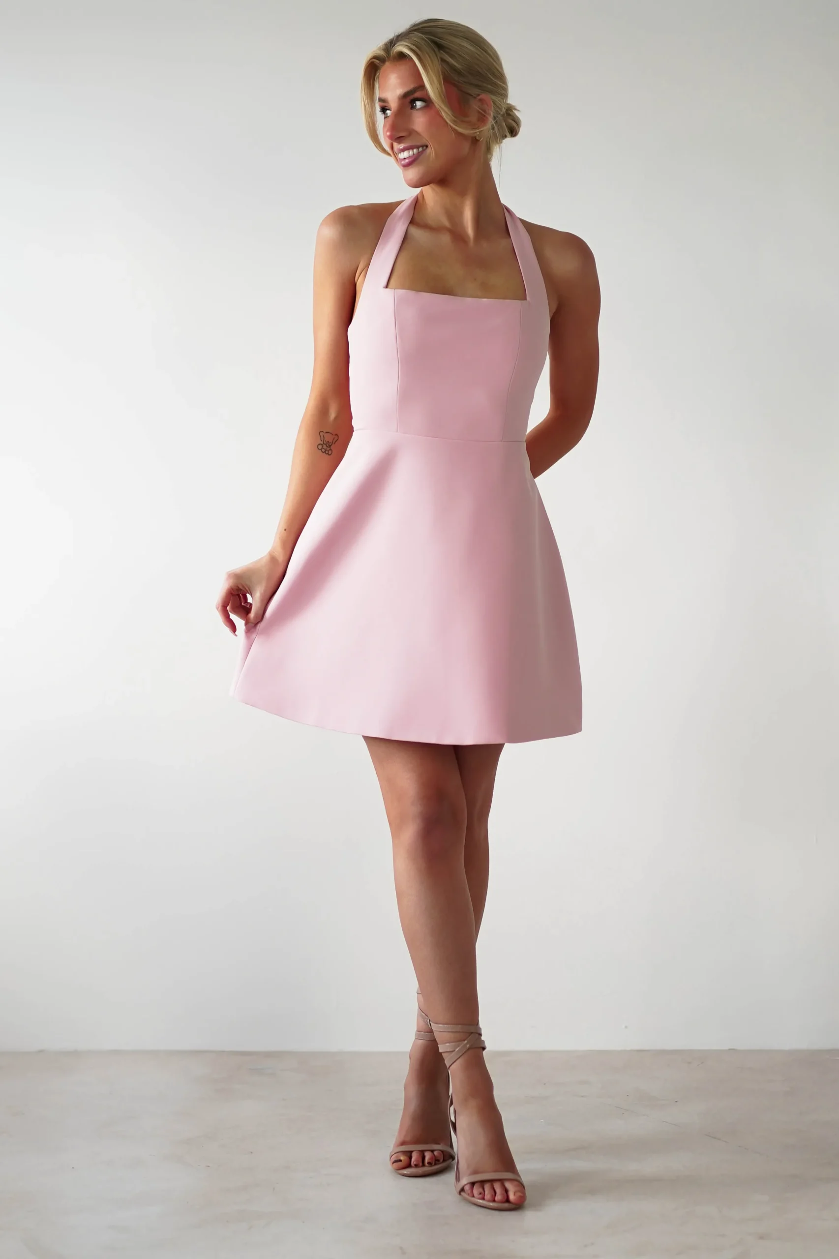 Morocco Halterneck Mini Dress | Pink
