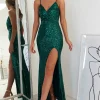Mulan Sequin Gown | Emerald Green