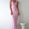 Nakia Textured Maxi Dress | Pink