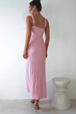 Nakia Textured Maxi Dress | Pink